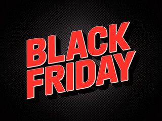 Bold red Black Friday sale announcement for attracting holiday shoppers, ready for advertising campaigns or promotional materials this season
