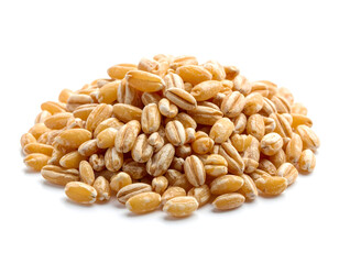 Pile of Farro Grains Isolated on a Brilliant White Surface