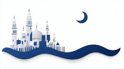 Premium design greeting card for Eid Mubarak. Calligraphy in Arabic The Kufi greeting "Eid Mubarak" means "blessed celebration." Illustration in vector form