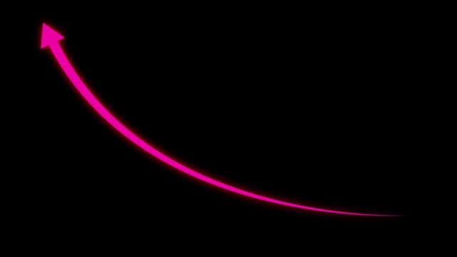 The Rising arrow transparent channel. Up business arrow animation.