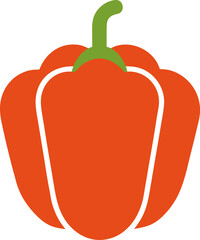 Bell Pepper Flat Design Color Silhouette Icon
