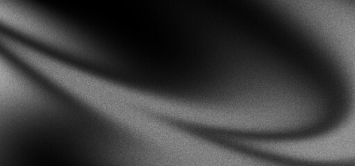 Black white grainy gradient background with smooth glowing blur texture, abstract modern design for poster wallpaper banner cover layout