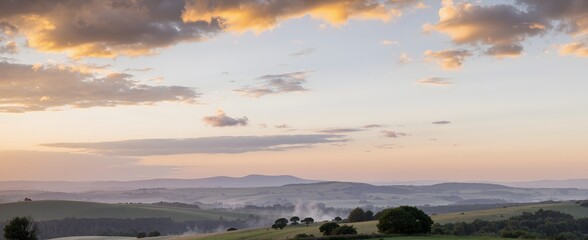 sunset over the mountains
