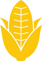 Corn on the Cob Color Silhouette Icon