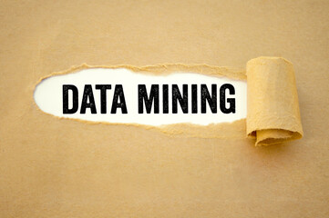 Brown paper work and black chalkboard with word data mining