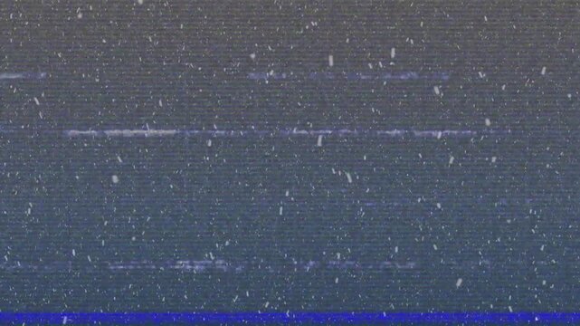 Frame advancing shifting static specks and drifting glitch lines simulating signal malfunction
