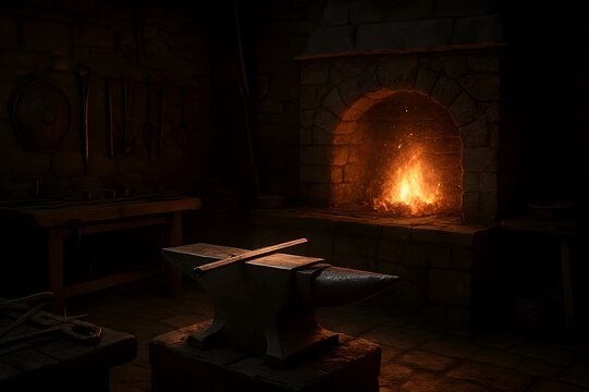 Medieval Blacksmith Workshop Interior