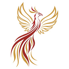 Obraz premium Elegant phoenix bird logo design for company