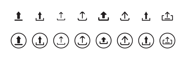 Upload icon, upload icons symbol, upload icon buttons set, share icon, vector illustration EPS 10.
