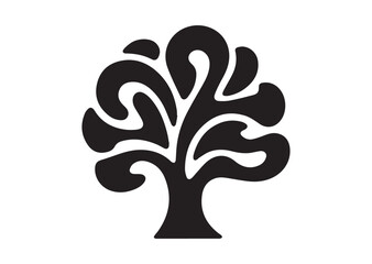 Abstract tree icon, Abstract tree solid vector