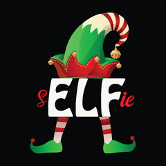 ELF Squad Christmas graphic prints set, t shirt designs for ugly sweater x mas party. 