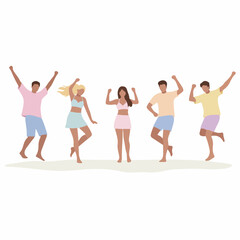 Obraz premium Flat Illustration Diverse Group Of Friends Celebrating Together Concept Characters