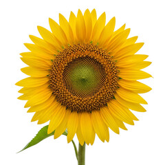 Obraz premium Single Sunflower Isolated on Transparent Background Representing Brightness and Natural Elegance 
