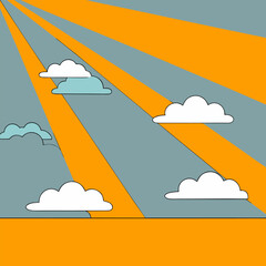 airplane flying over the clouds, Eps file. 