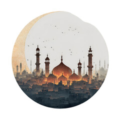 Naklejka premium Muslim Events, Ramadan, Ramzan, Eid, Eid ul fitr, Eid ul Adha, Rabi ul Awwal, Muharram, Shab e Barrat, Shab e Miraj, Laila tul qaddar, moon night, Chand raat, qurbani on white background