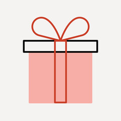 Gift box reward icon, line art design vector