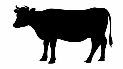 Elegant silhouette of a cow, a classic farm animal symbol, perfect for logo or graphic design projects