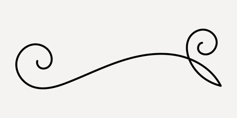 Elegant symmetrical line art design, hand drawn vector