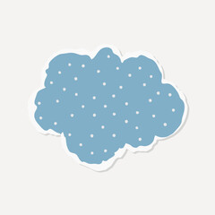 Illustration of a blue cloud with white polka dots, element vector