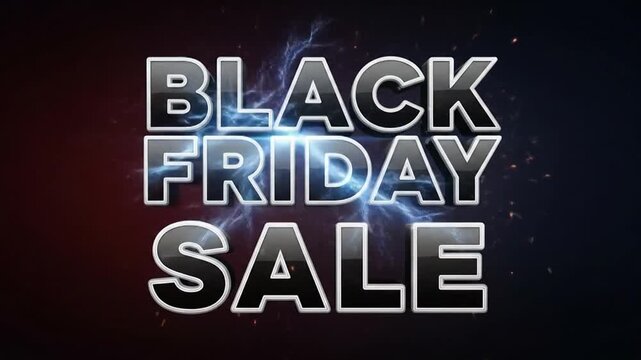 Black Friday sale announcement with energetic visual effects