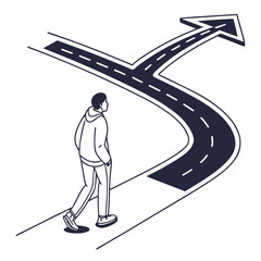 Simple street path design vector on white background