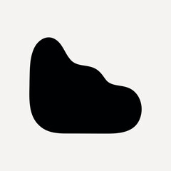 Abstract black organic shape design vector