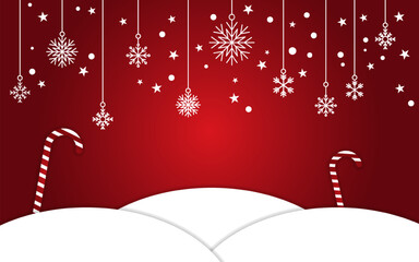 Christmas Happy New Year Red Background