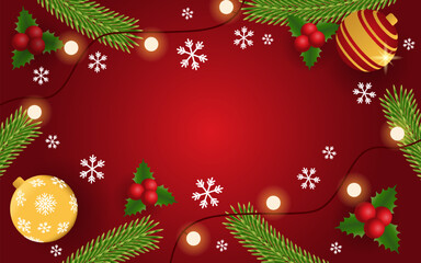 Christmas Holiday Background or Template for a Greeting Card