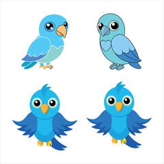 Fototapeta premium set of cartoon birds