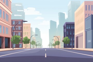 Obraz premium Empty street in the city architecture cityscape downtown.
