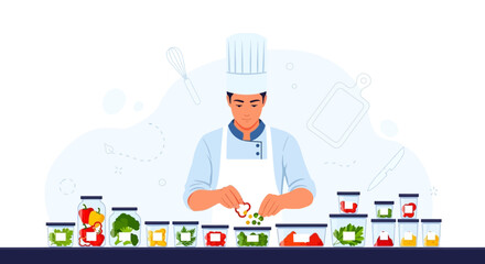 A Cook Preparing Fresh Ingredients To Create A Delicious And Healthy Meal