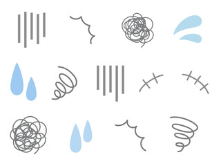 モヤモヤの気持ちを表すマークのセット