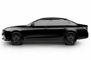 Obraz premium Sleek black luxury sedan profile