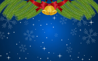 Night Blue Christmas Greetings Background Design