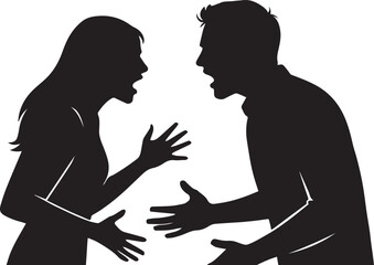 "Silhouette of People Arguing – Emotional Conflict and Communication Breakdown"