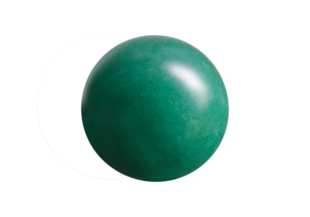 A vibrant Green Aventurine ball on an isolated white background, showcasing bright green tones with sparkling flecks and a lustrous surface. Perfect for spiritual decor or gemstone displays.