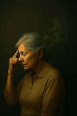Conceptual image of woman&rsquo;s mind fading into smoke from Alzheimer&rsquo;s disease