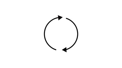 refresh icon. Circle arrow icon refresh and reload ,Two Arrow Cycle Recycle animated on a white background.