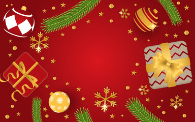 Christmas Bells Red Gift Box Background