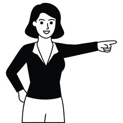 Business woman silhouette holding mobile phone vector illustration in suit with stylish hair and confident pose