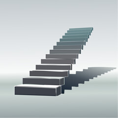 A red carpet stairway to the sky illustrates the concept of success and growth in business