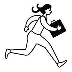 Running man silhouette vector illustration in motion sports fitness competition