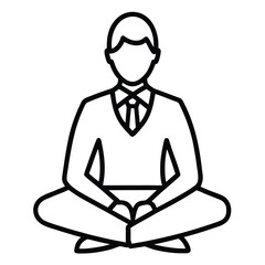 Meditating person silhouette in lotus yoga pose for relaxation and peace