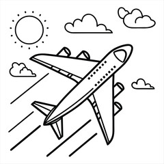 Airplane outline vector icon