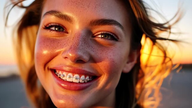 Dental arc: brace tension, tooth clarity, smile correction, oral care, straight contour, enamel tone, polished bite, neat shine, healthy line, jaw structure, natural finish, modern alignment