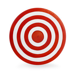One round shooting target isolated on white
