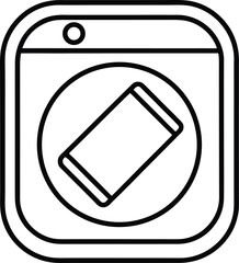 Mobile app icons line art transparent background