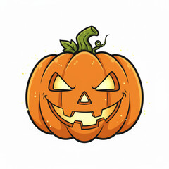 Cartoon Halloween carved pumpkin with smiling face. Vector illustration