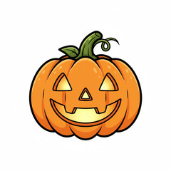 Cartoon Halloween carved pumpkin with smiling face. Vector illustration