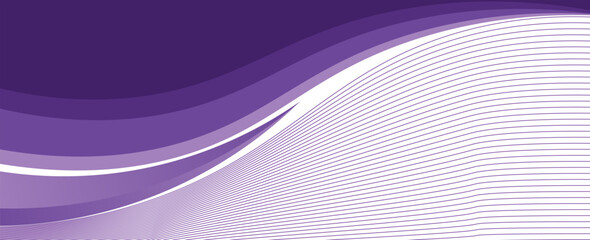 Purple business wave banner on white background, flat purple gradation. wavy background